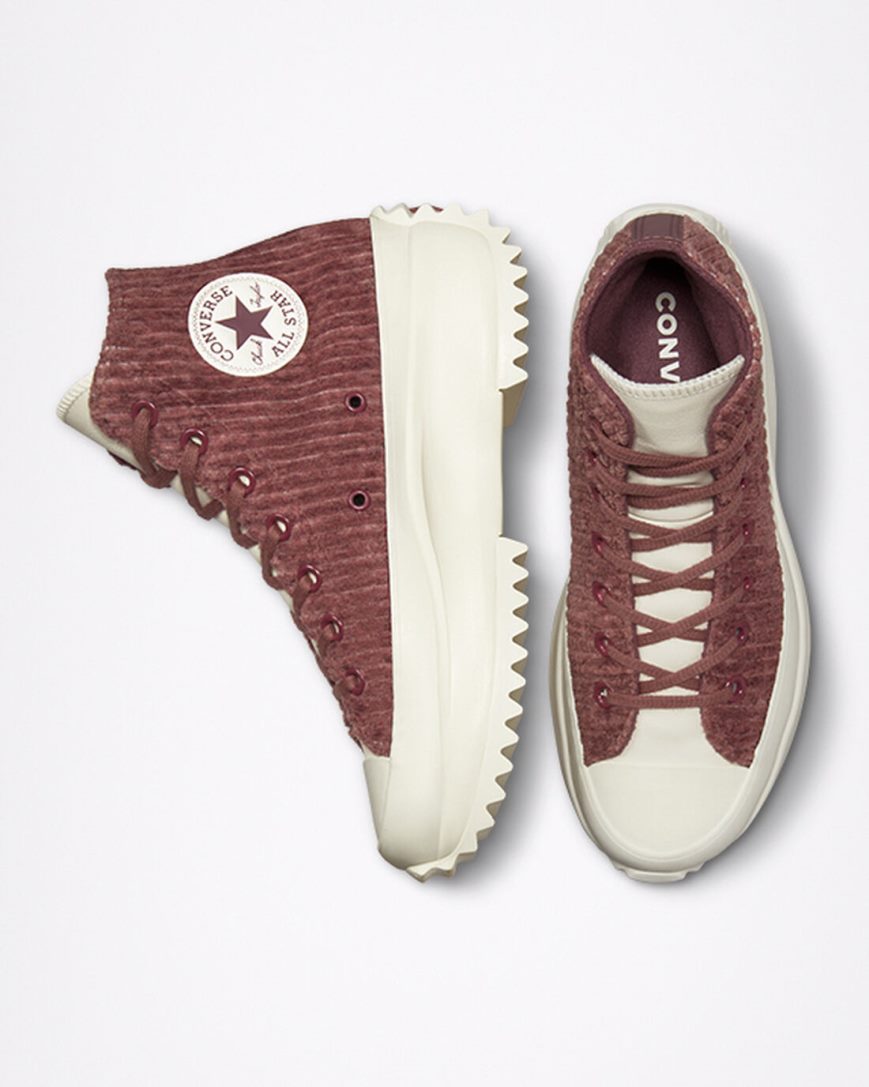 Topanky Na Platforme Converse Run Star Hike Velour Vysoke Panske Červené | SK JHQFE6